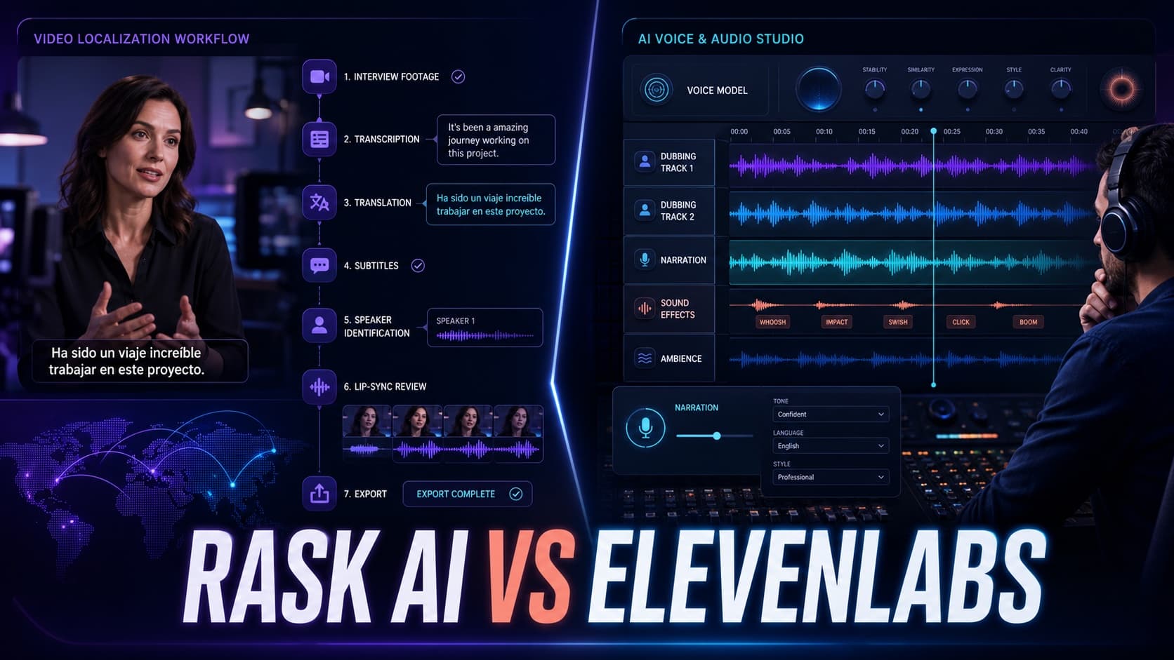 Rask AI vs ElevenLabs：视频本地化和 AI 配音平台怎么选？